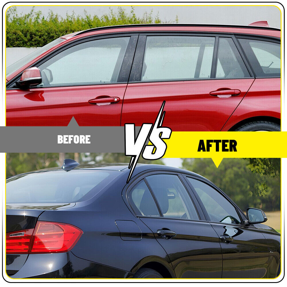 ABS Gloss Black Exterior Window B-pillar Decoration for BMW 3 Series F30 2014-18