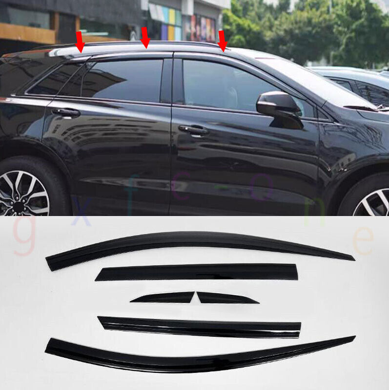 for Cadillac XT5 2017-2023 Black Window Visor Vent Shades Sun Rain Guard 6PCS B n