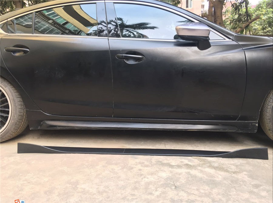 Pair 200cm Glossy Black Car Side Skirt Extensions Body Rocker Panel Splitter Kit