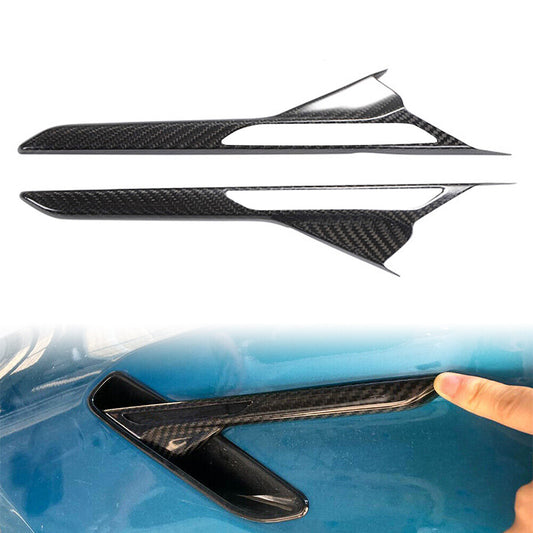 Car Side Fender Air Vent Trim for BMW F90 M5 2018-2023 Carbon Fiber Black Look