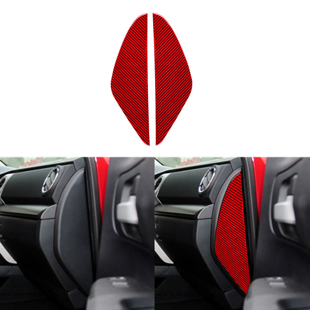 Red Carbon Fiber Interior Door Protect Cover Trim for Toyota Tundra 2014-2018