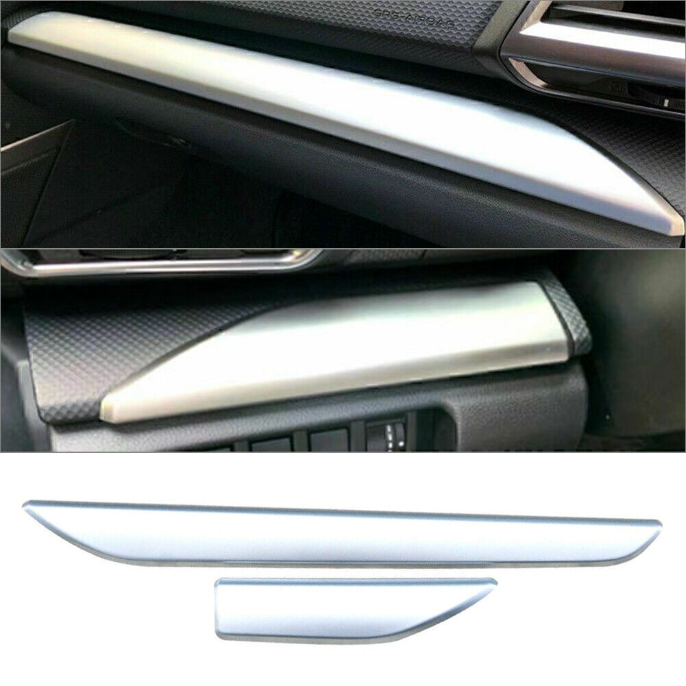 for Subaru Forester 19-2020 Matte Silver 2x Dashboard Middle Console Stripe Trim