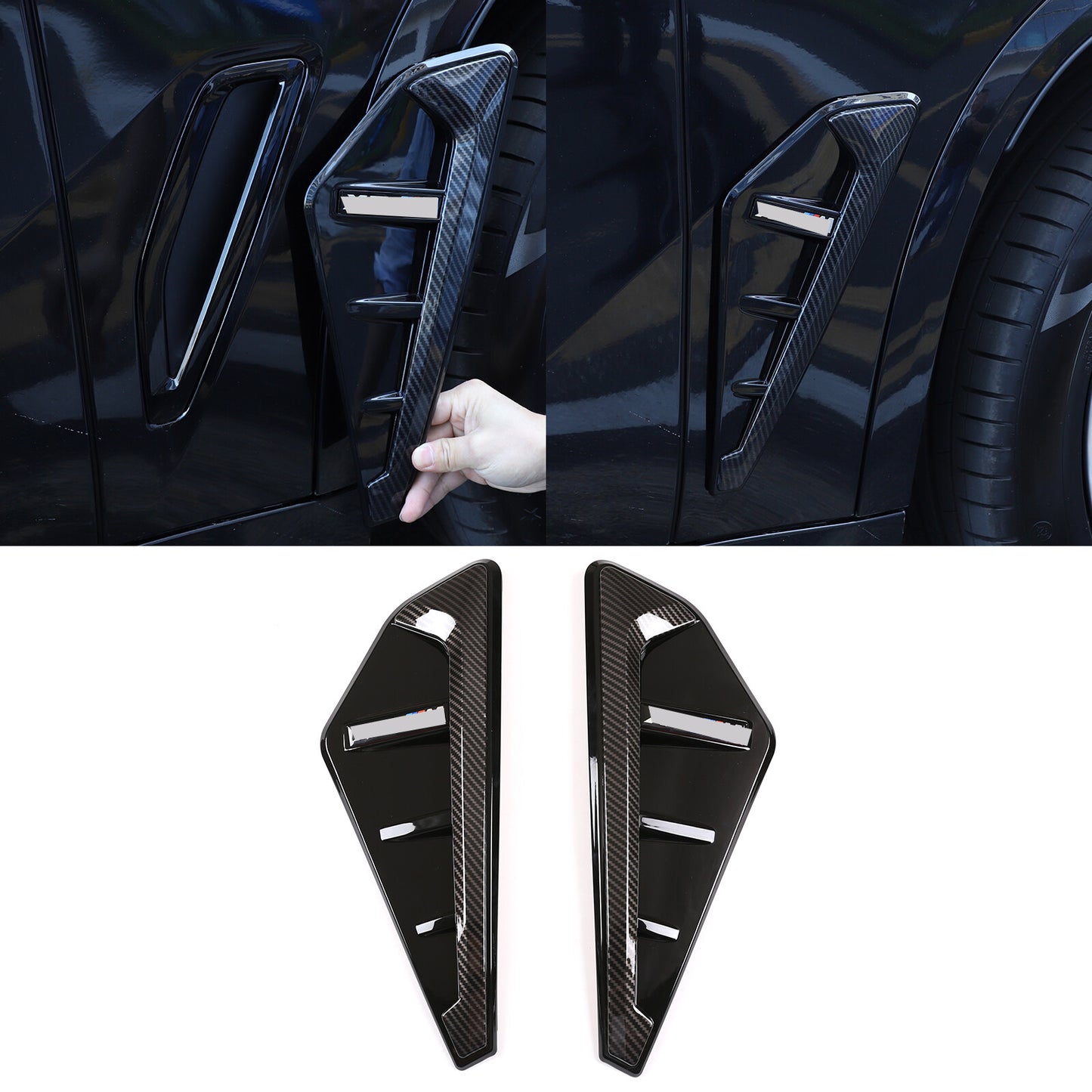 2 x Carbon Fiber Side Fender Ventilation Covers for X5 X5M G05 2019-23 n