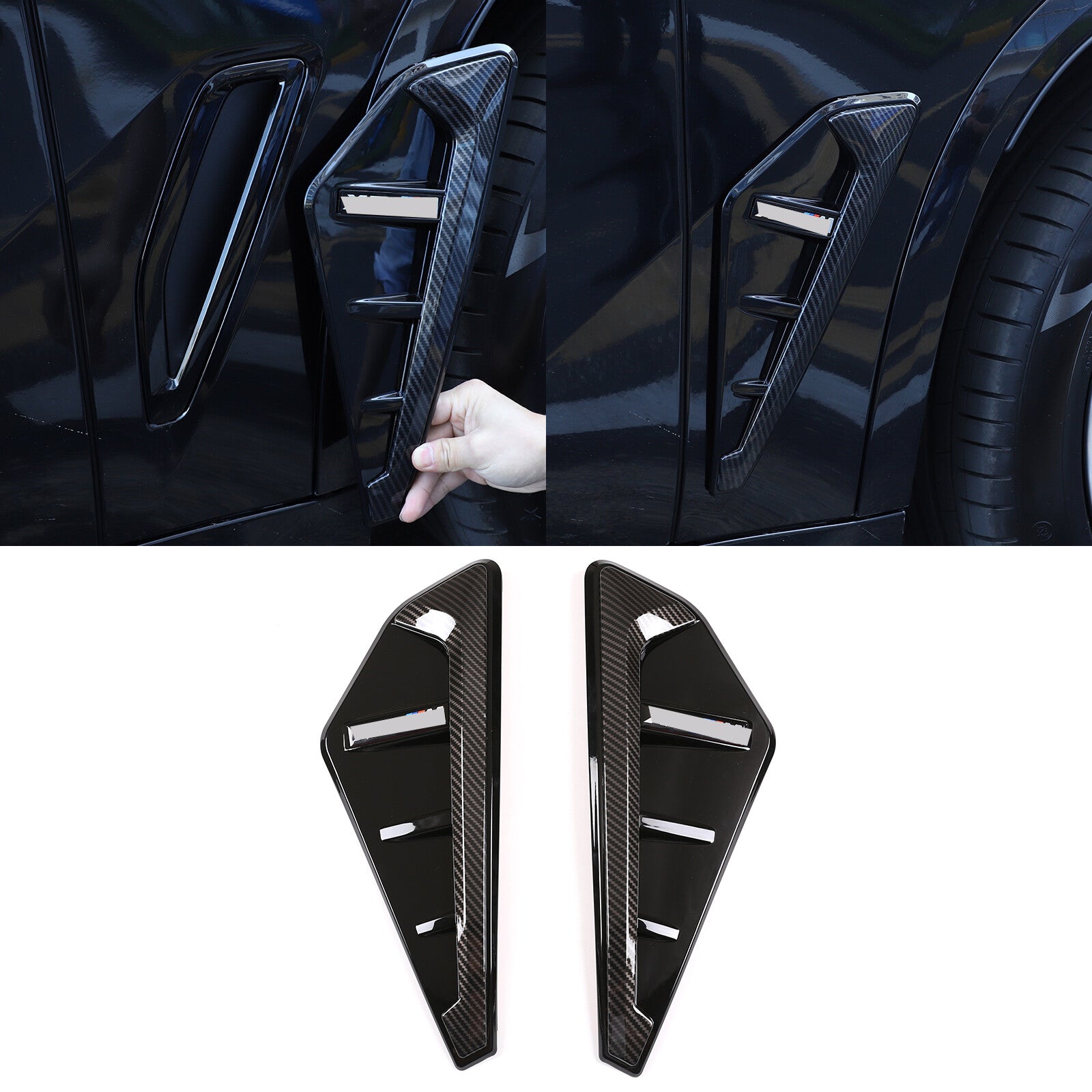 2 x Carbon Fiber Side Fender Ventilation Covers for X5 X5M G05 2019-23 n