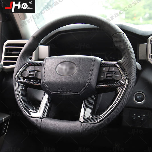Car Steering Wheel Trim Cover Carbon Fiber Black Fit for Toyota Tundra 2022 2023
