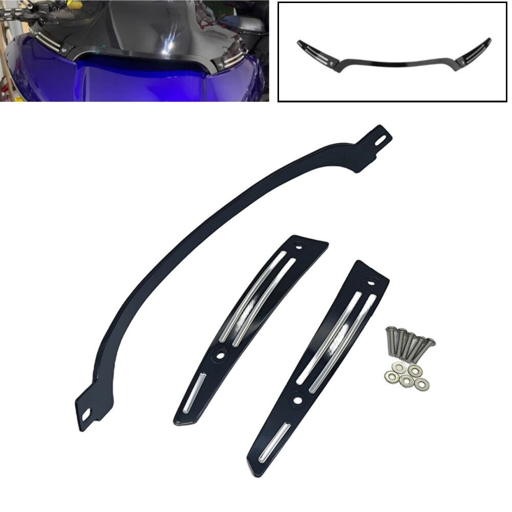 Black Windscreen Connector  Trim for Harley Touring Road Glide 2015-2023 FLTRX