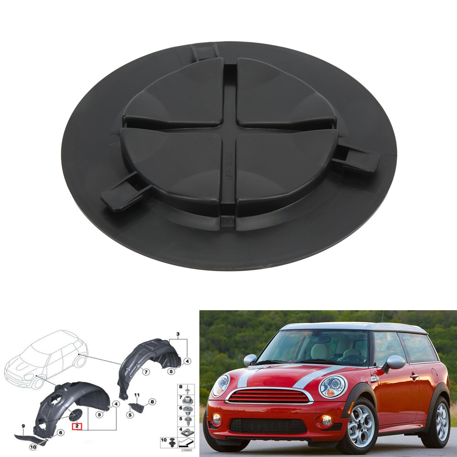 Front Wheel Mudguard Cover Inner Lining Bulb Cap for Mini Cooper R55 R56 R57 R58 Q