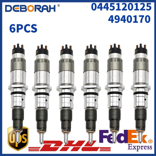 6PCS 0445120125 Fuel Injector 5263308 4940170 4939061 For Komatsu