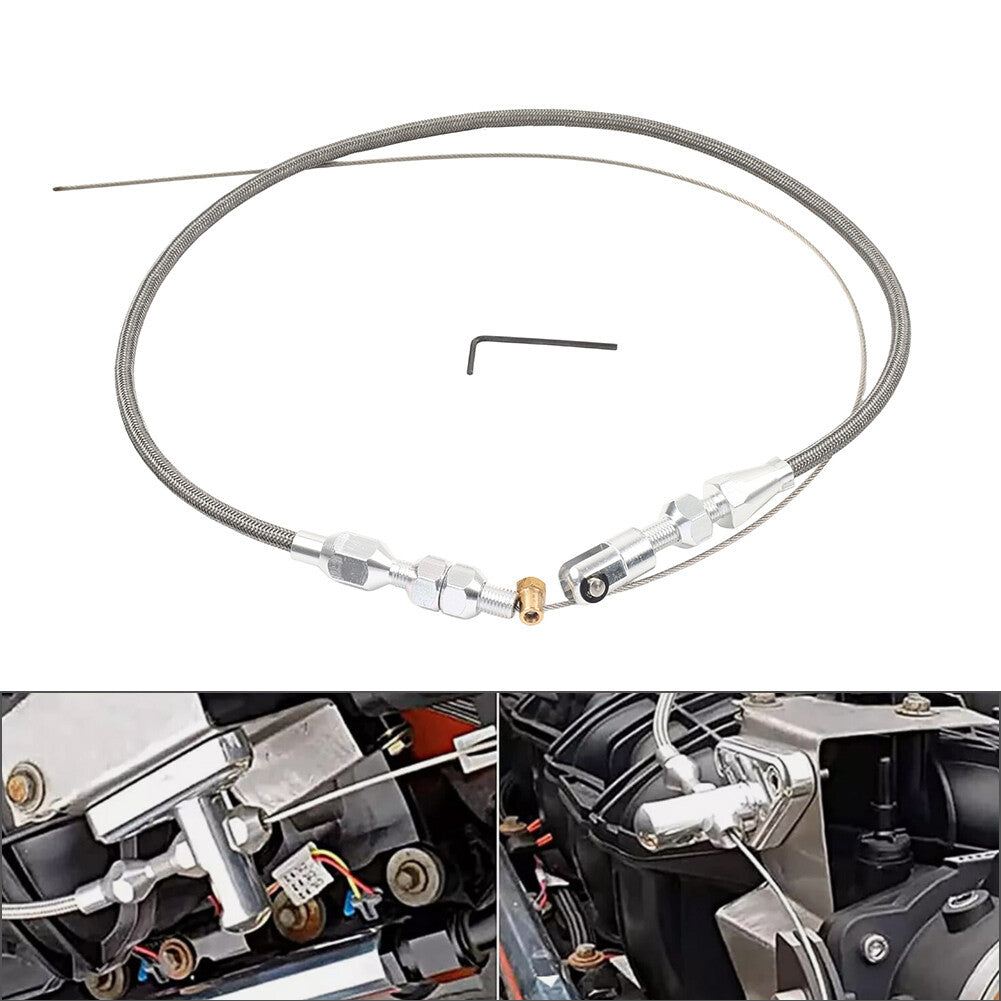 Conversion Braided Throttle Cable Kit Fit for Chevy LS1 Engine 4.8L 5.3L 5.7L 6.0L Q