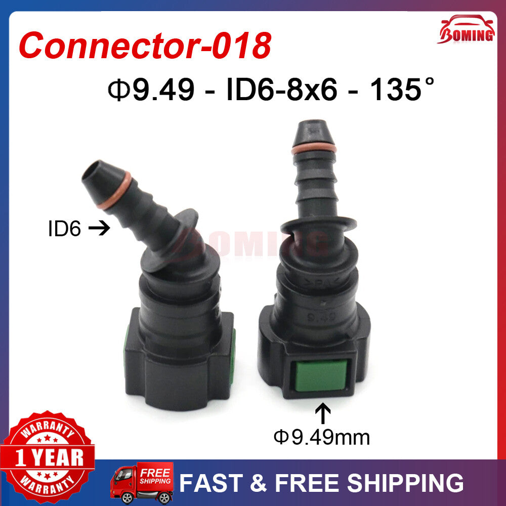 Car 2pcs Fuel Line Hose Pipe Quick Release Female Connector 9.49mm ID6 8x6 135¡ã Q