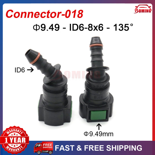 Car 2pcs Fuel Line Hose Pipe Quick Release Female Connector 9.49mm ID6 8x6 135¡ã Q