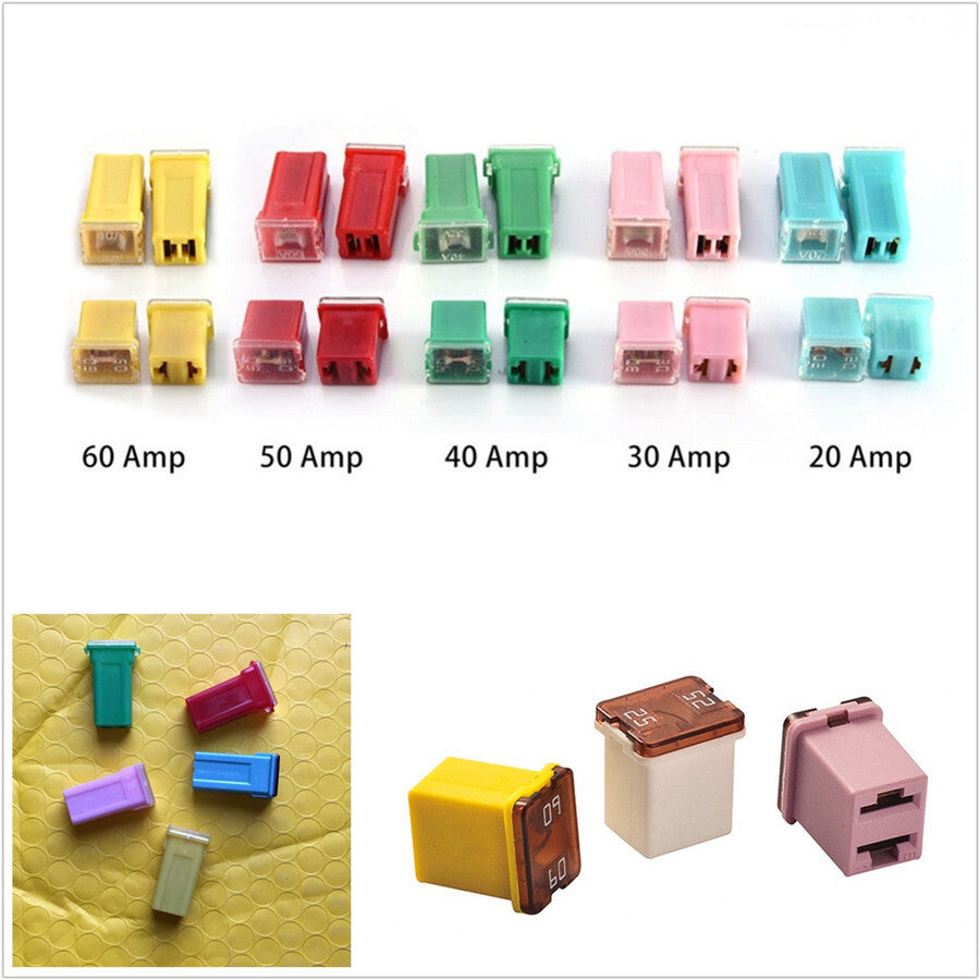 20A 30A 40A 50A 60A AMP Car Square Assortment Fuse W/Box 20Pcs Fuses Pack Kit