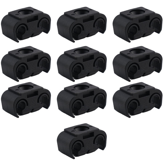 10Pcs Double Brake Line Clips Clamps Black For 5mm (3/16) Brake Pipe Replace v