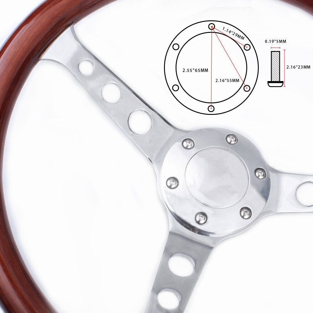 Horn Button and Bolt Kit Set for Grant Classic Style Wood Grain Steering Wheel
