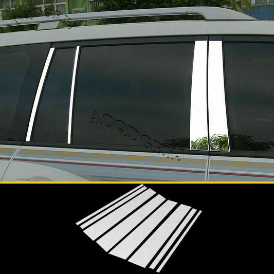 CHROME Stainless Pillar Posts for Toyota for Land Cruiser 08-21 Set Door Cover Trim