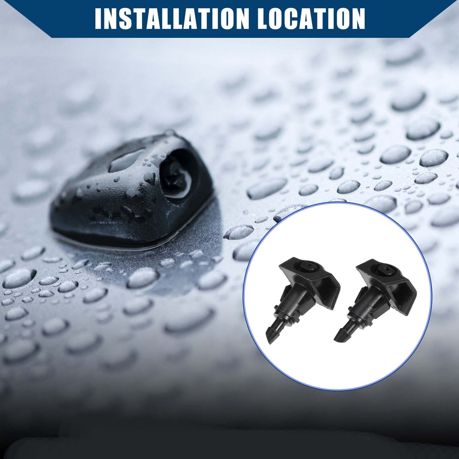 No.28931ZW80A Windshield Washer Nozzles for Nissan Front Pair Black