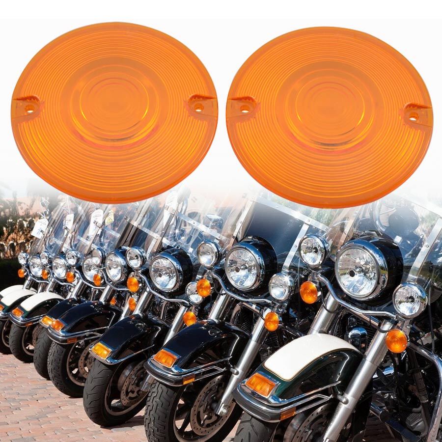 Turn Signal Light Cover Amber Lens for Harley Davidson Electra Glide Road King Q