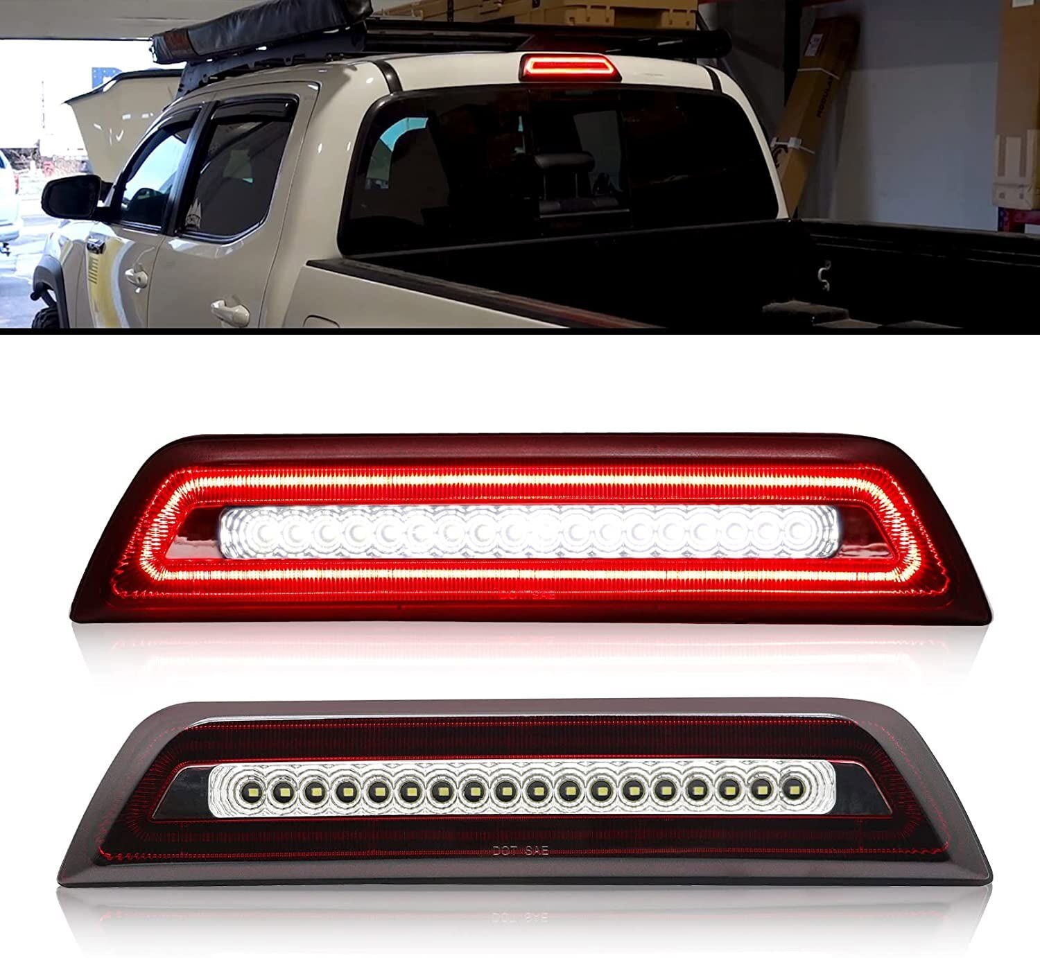 Suitable for 2016-23 for Toyota Tacoma LED hazard lights, third taillight, brake light, and stop/cargo light. Q