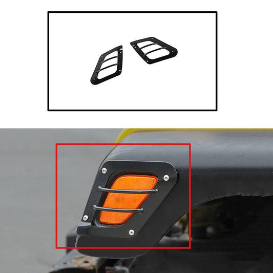 for Jeep for Wrangler TJ 1997-2006 Side Wheel Eyebrow Lamp Guards Trim Steel Black