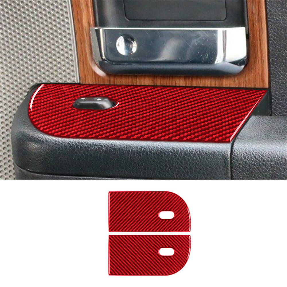 Red Carbon Fiber Interior Rear Window Control Cover Trim for Ford F150 FX4 04-08