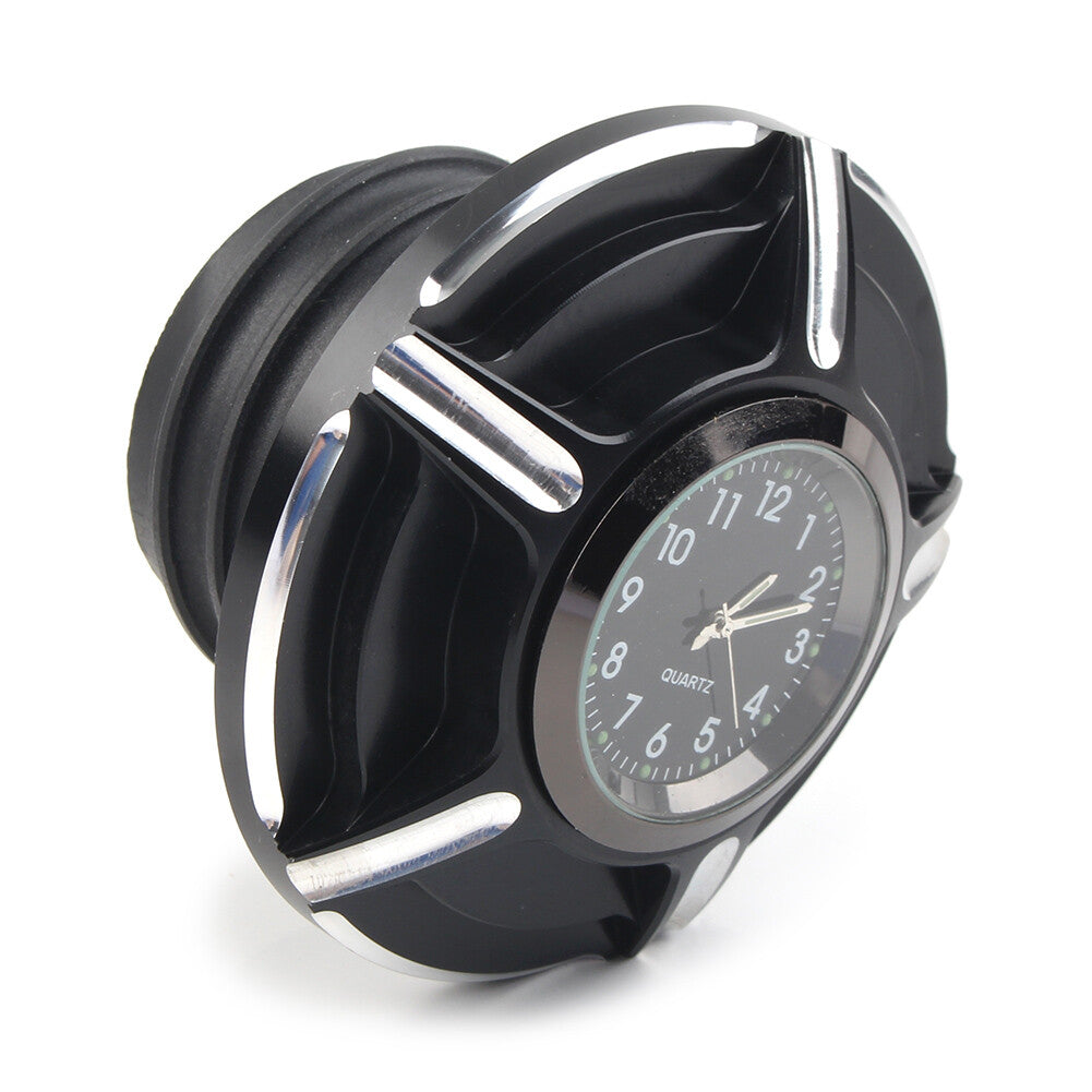 Motorcycle Billet Aluminum Gas Cap Fuel Tank Cover with Watch for Harley Q