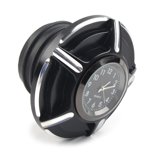 Motorcycle Billet Aluminum Gas Cap Fuel Tank Cover with Watch for Harley Q