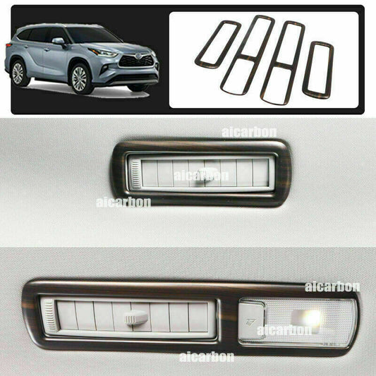 Wood Grain Roof Rear Air Outlet Vent Cover Trim for Toyota Highlander 2020-2023