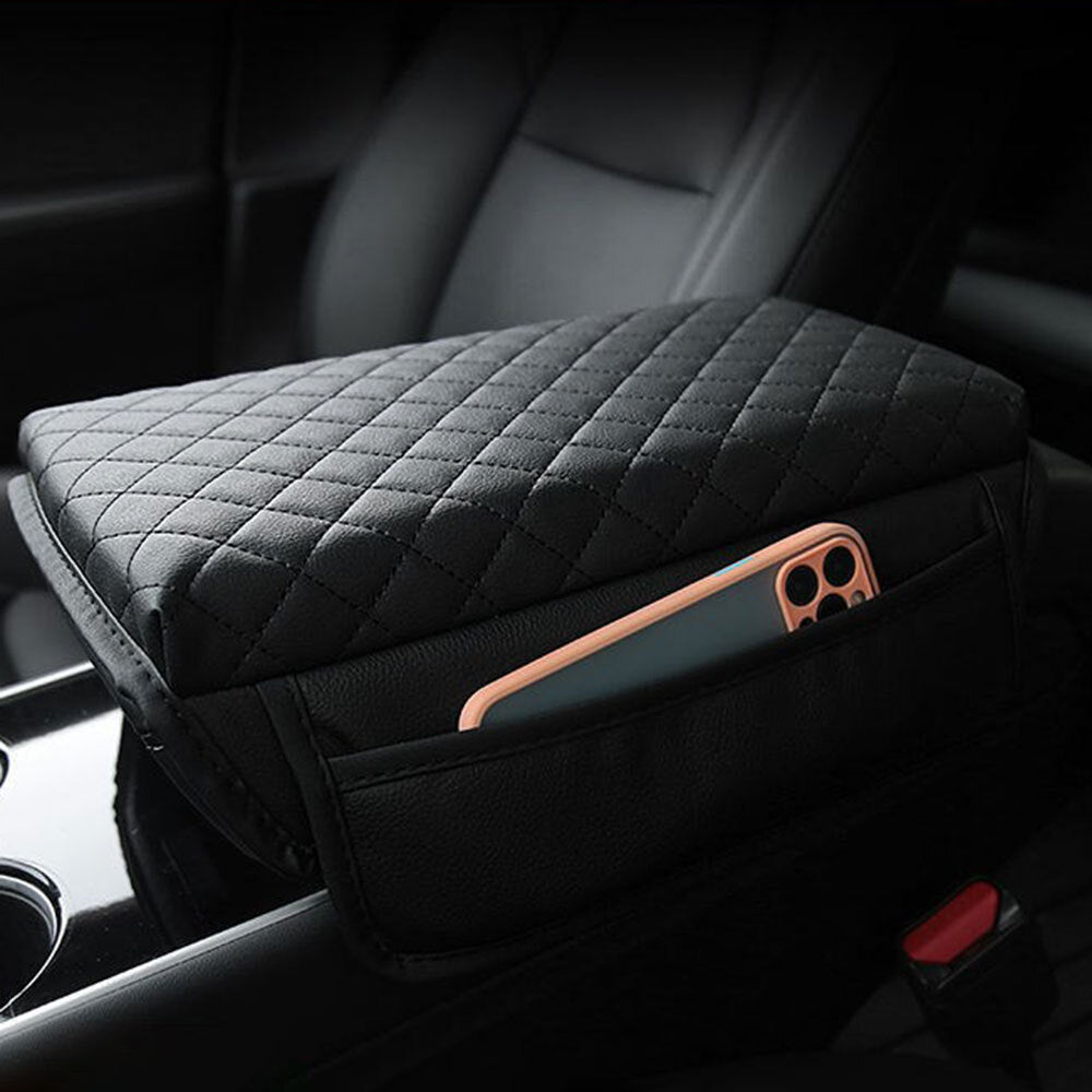 Suitable for Model 3/Y, black car armrest and backrest cushion protective cover, center console cover mat - n