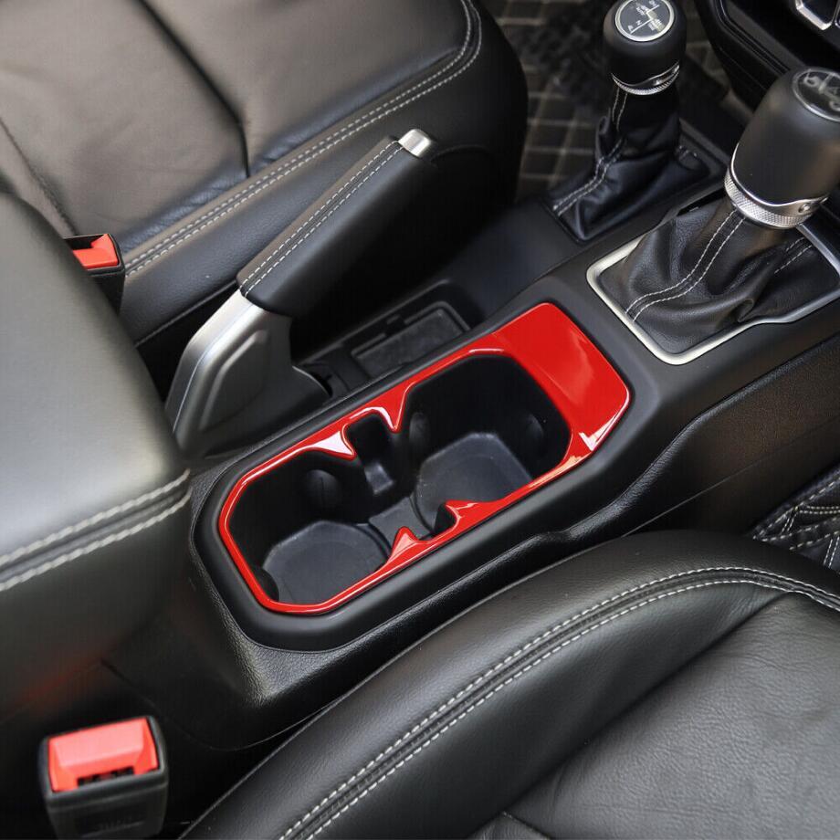 Fit For 2018-2023 for Jeep for Wrangler JL ABS Red Interior Water Cup Holder Panel Trim v
