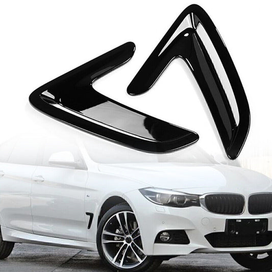 Black Side Body Marker Fender Air Wing Vent Trim for BMW 3 Series GT 2013-2017
