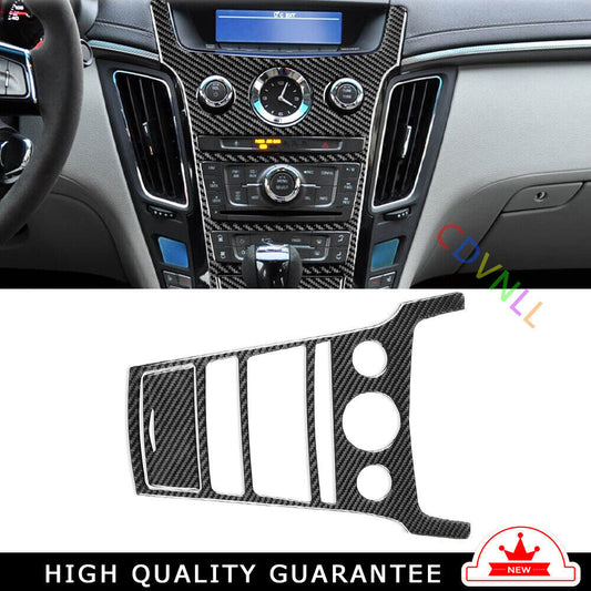 Console AC Switch Control Panel for Cadillac CTS 2008-13 Real Black Carbon Fiber