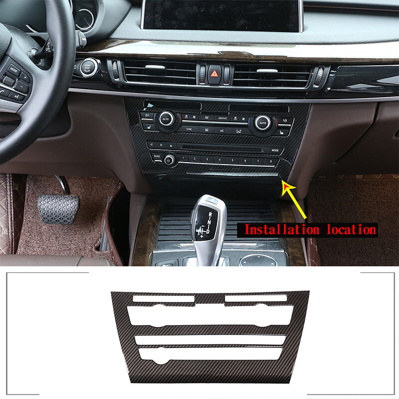 Carbon fiber ABS CD player console panel interior cover trim suitable for X5, X6, F15, F16 (2014-2018) n