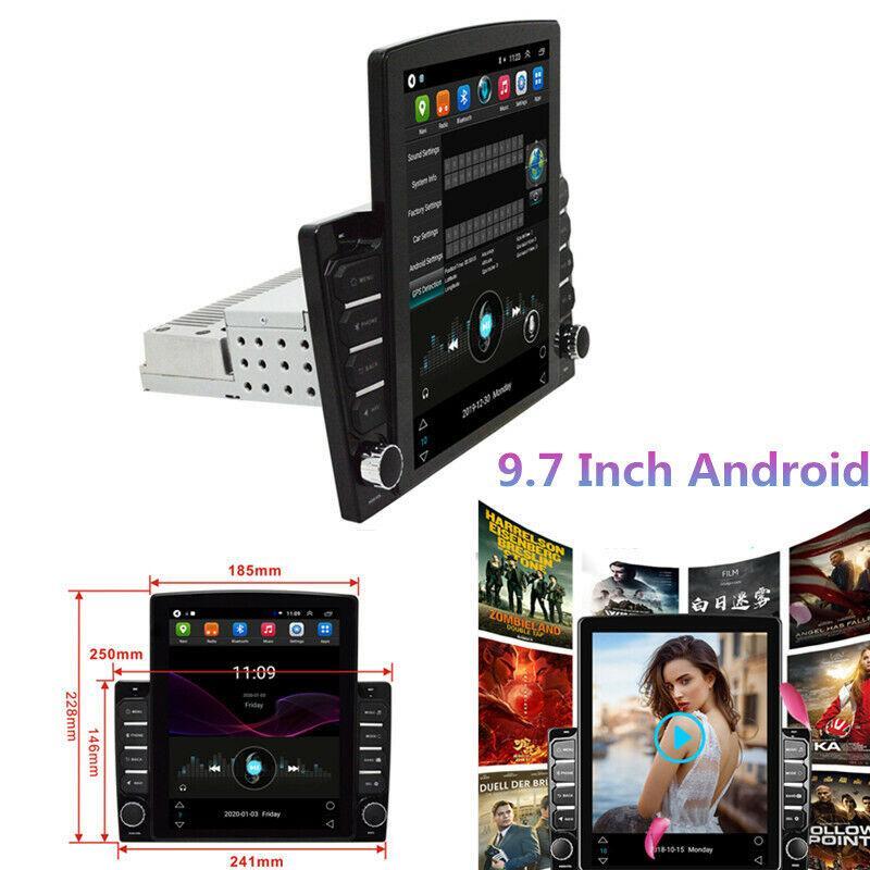 Navigation radio with stereo audio, GPS, video player, in-car Android, 9.7-inch vertical screen - n