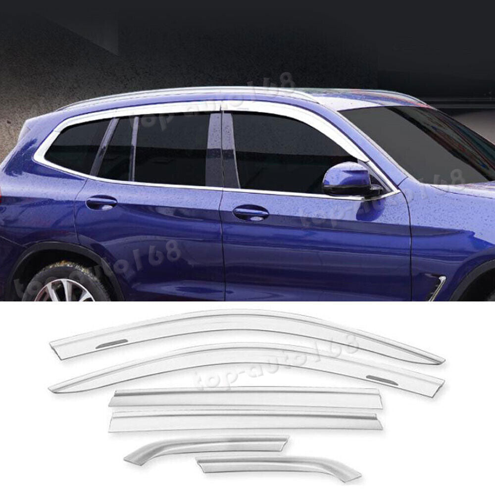 for BMW X3 2018-2024 Chrome side Window Visors Sun Rain Guard Vent Deflectors