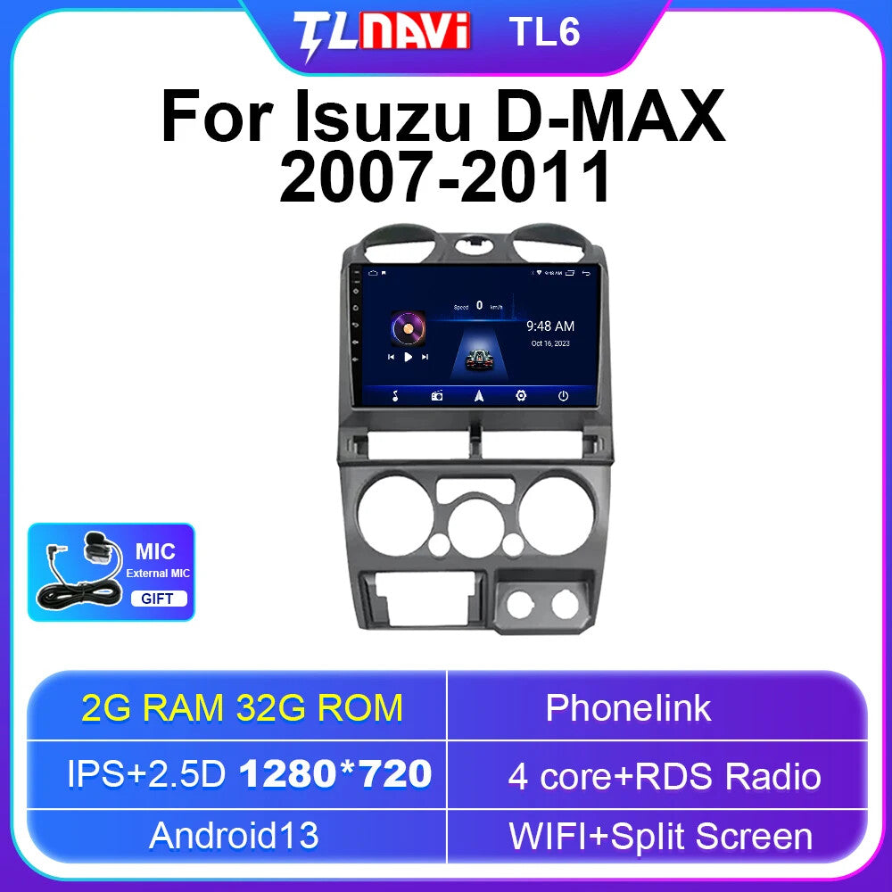 for Isuzu D-MAX 2007-2011 Car Radio Carplay GPS Stereo Multimedia Player Screen