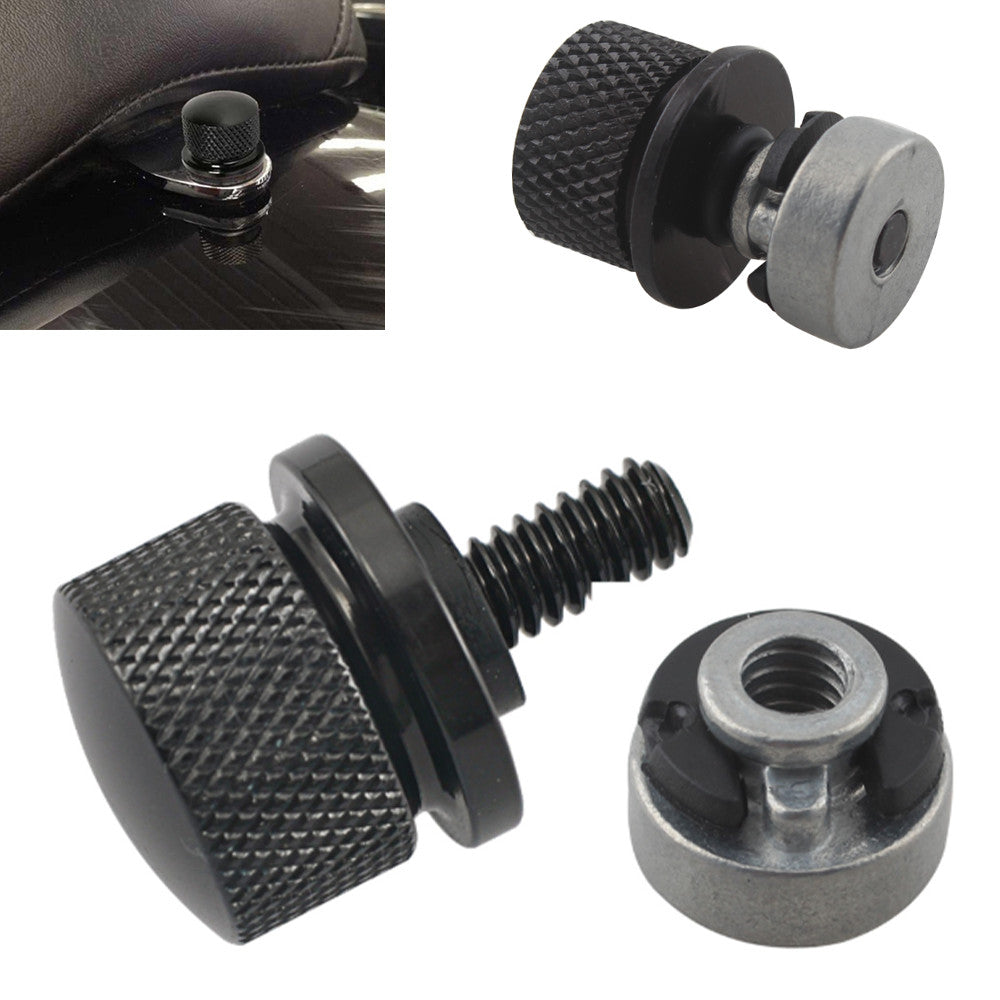 Rear for seat bolt mounting screw and nut kit for Harley Touring Dyna Softail, Black 