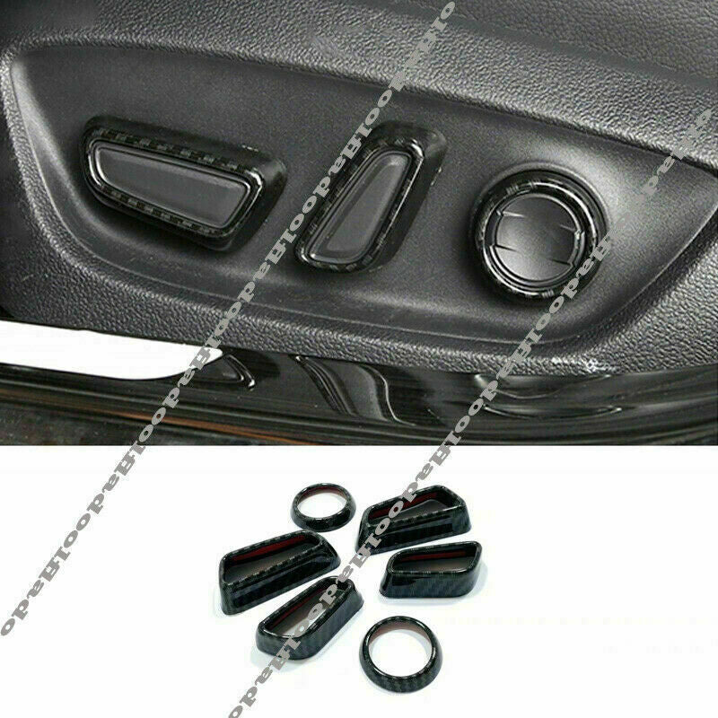 6X Carbon Fiber for Seat Adjustment Button Cover Trim for Toyota Highlander 2020-23