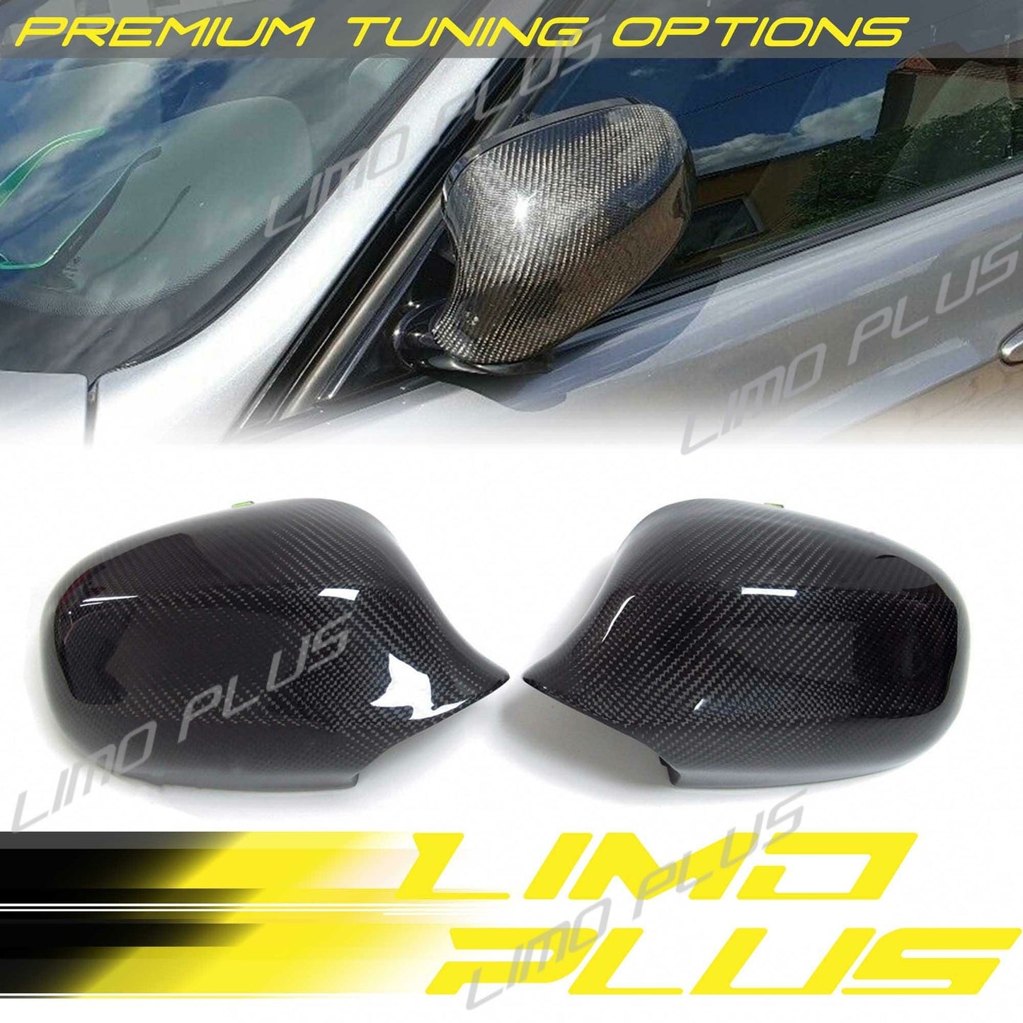 Real Carbon Fiber Mirror Cover Caps Replacement for BMW E90 E91 LCI Sedan 09-12 Q