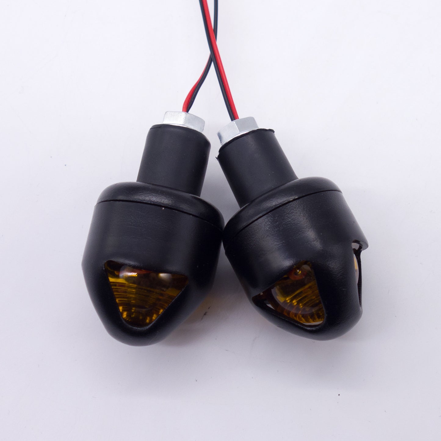 Black Handlebar Turn Signal Grip Bar End LED Plug Strobe Side Marker Light Q