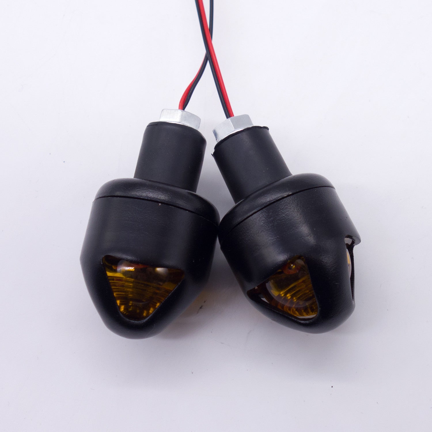 Black Handlebar Turn Signal Grip Bar End LED Plug Strobe Side Marker Light Q