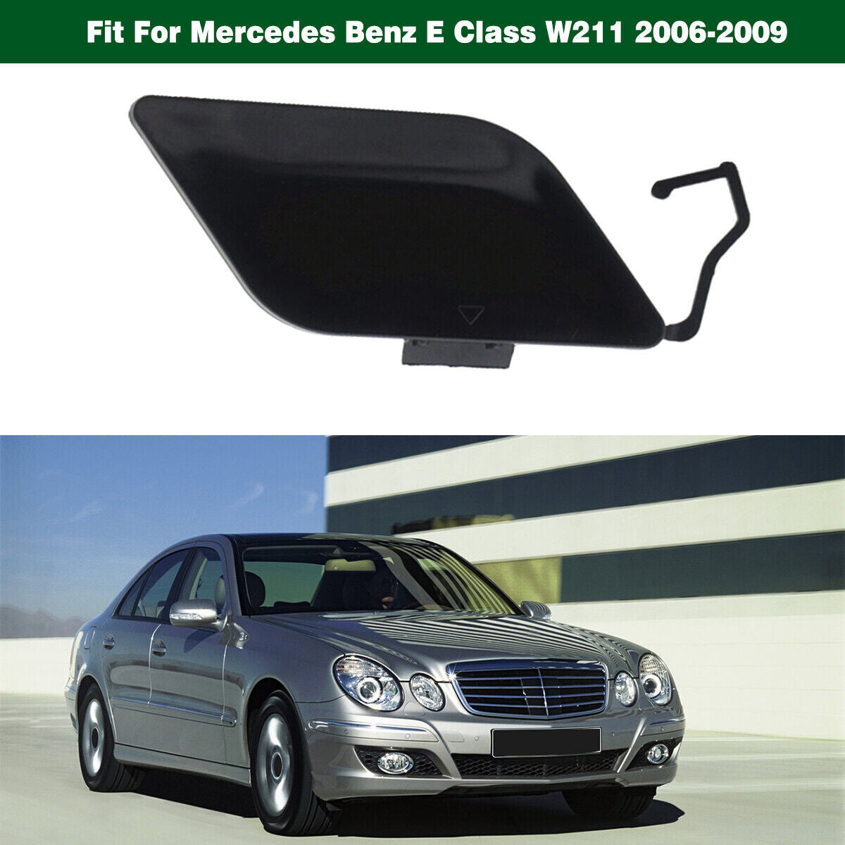 Front Bumper Tow Eye Hook Cover Trailer Cap For M. for Benz E-class W211 2006-2009 Q