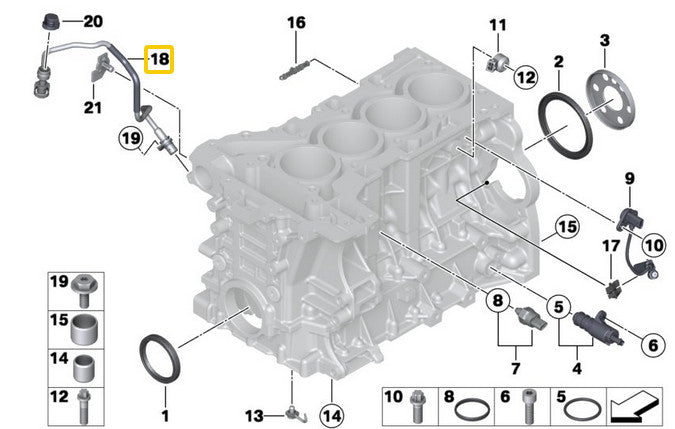 Engine Block Mounting Vacuum Pipe for F20 F30 F10 X1 X3 X4 v