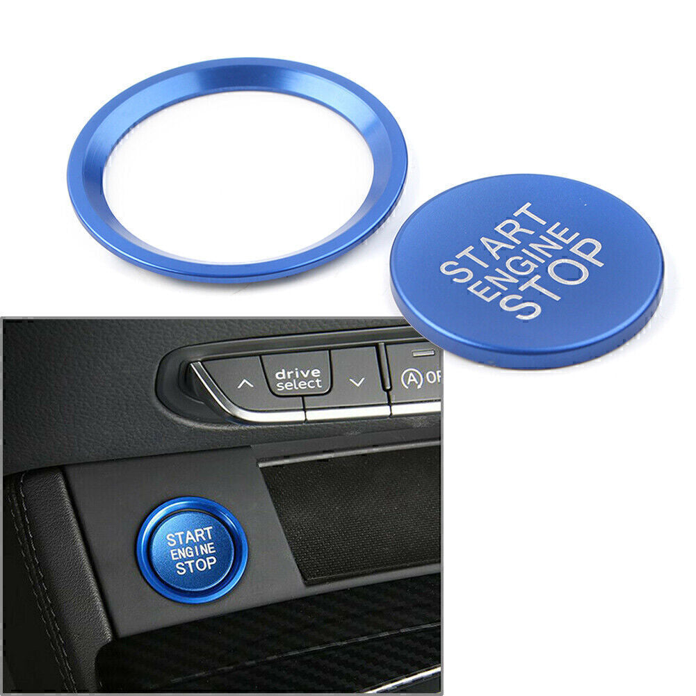 Engine Start Button Decorative Ring Cover Fit for Audi New A4L/A5/A6L/A7/ for A8 /Q5 Blue