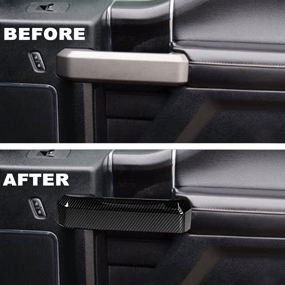 4-Piece Carbon Fiber Interior Door Handle Cover Trim Kit for F150 2015-2020 n