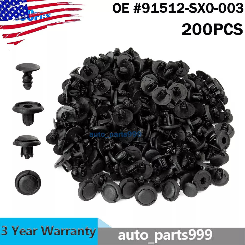 200x FENDER LINER CLIPS Thrust Holder for Honda for Civic Accord Accura Intredra 8mm - n
