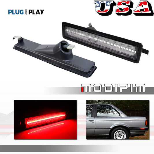 Transparent Red Reear Fender Side Bumper Marker Light for E30 3 E34 5 - v