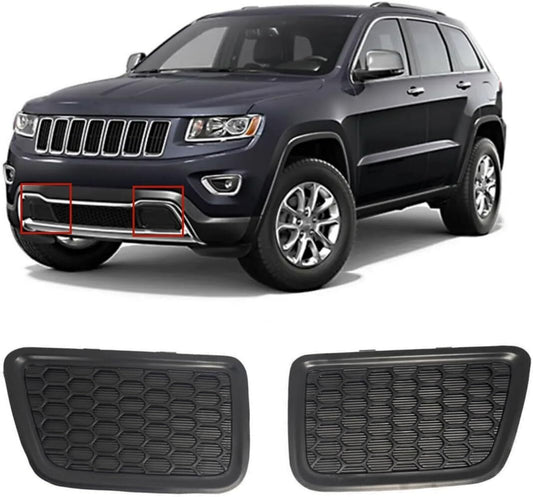 2x For 14-16 for Jeep Grand Cherokee Front Lower Grille Tow Hook Cover Insert Bezel