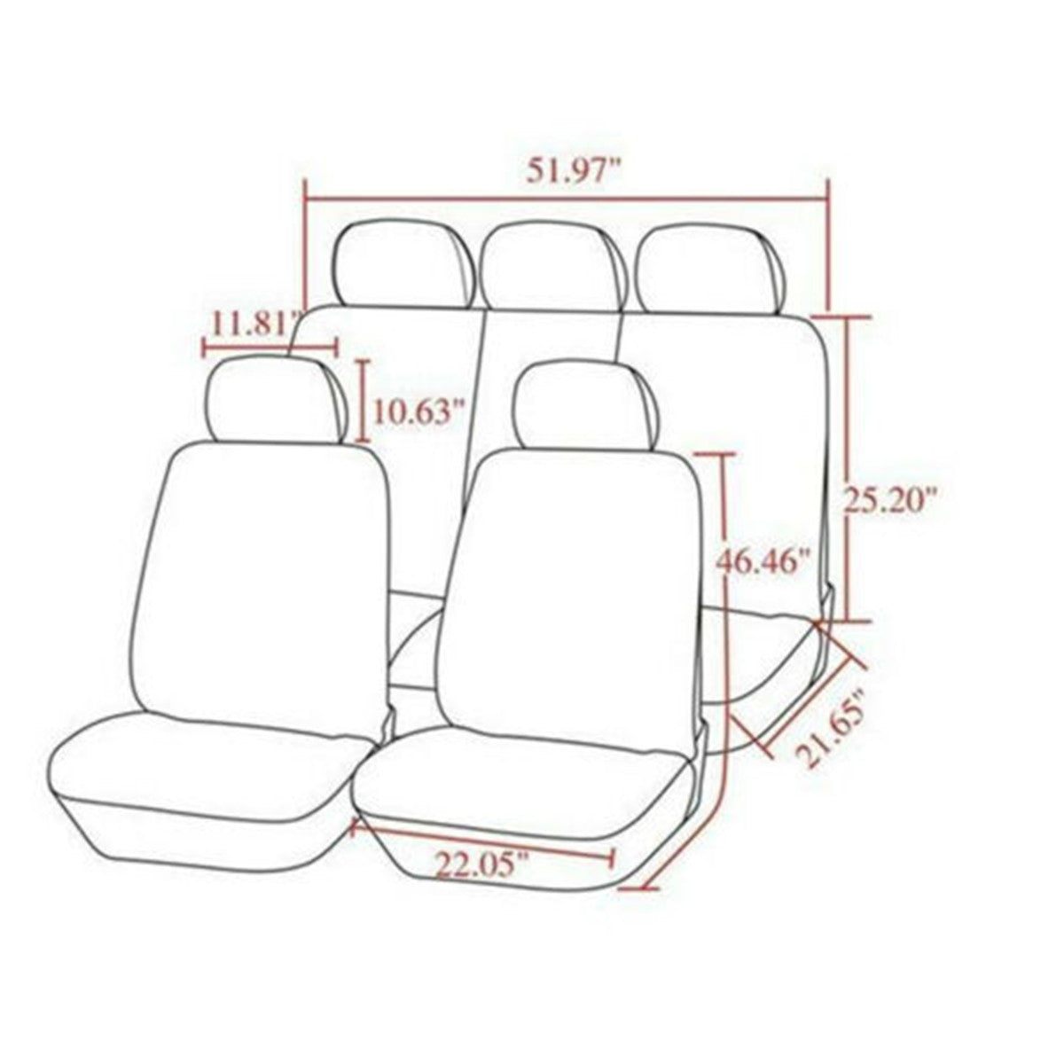 5 Seats Automobile for Seat Cover Car Cushion Protector Black/Gray Fit For Truck for SUV