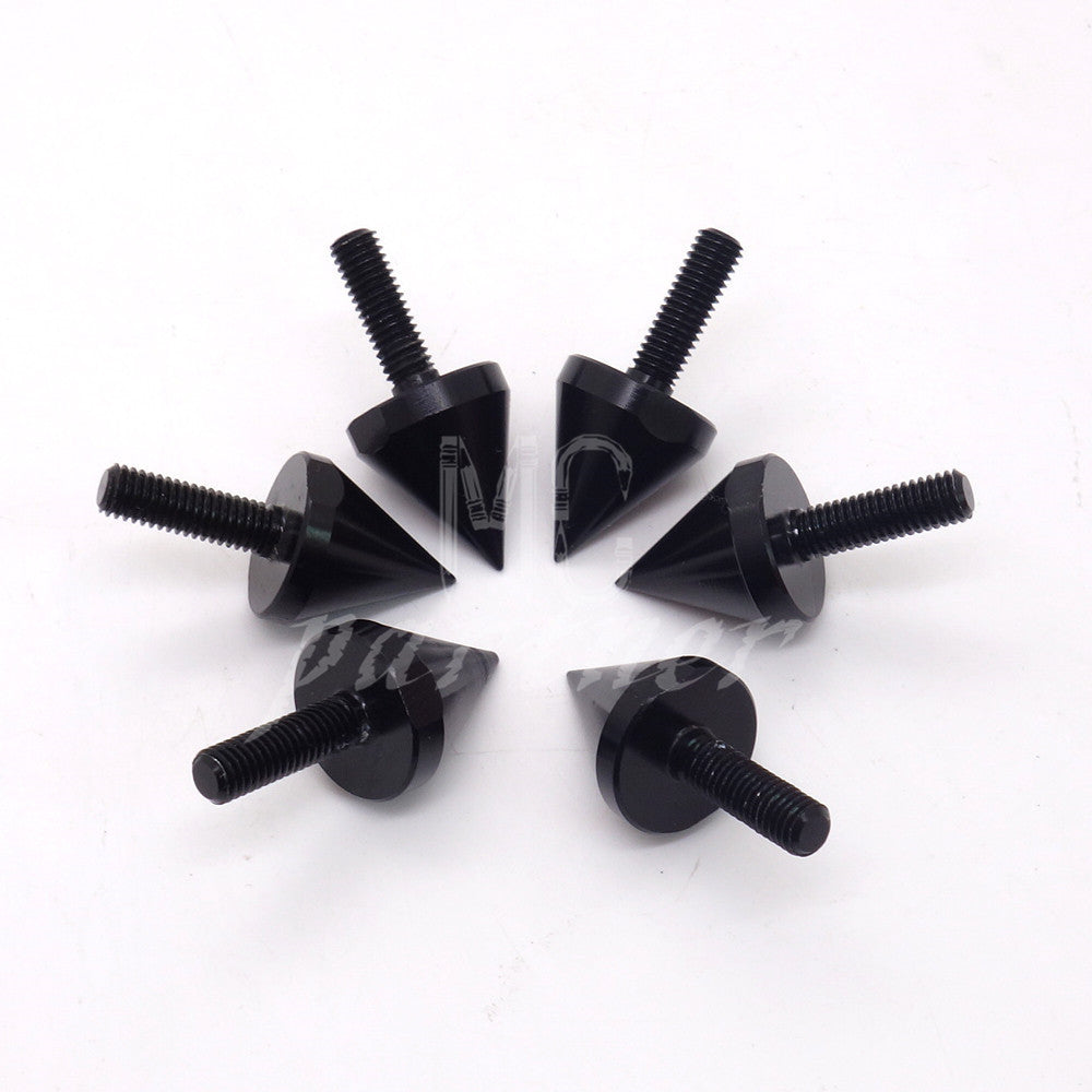Motorcycle Black Aluminum Spike Bolts For Windscreen Fairings License Plate Bolt Q