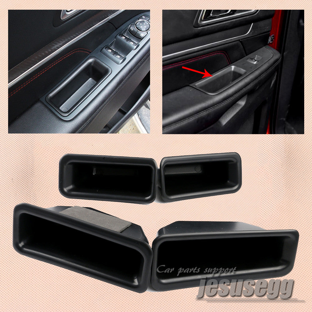 Black Interior Armrest Storage Box Organizer Holder for Ford Explorer 2016 2017 Q